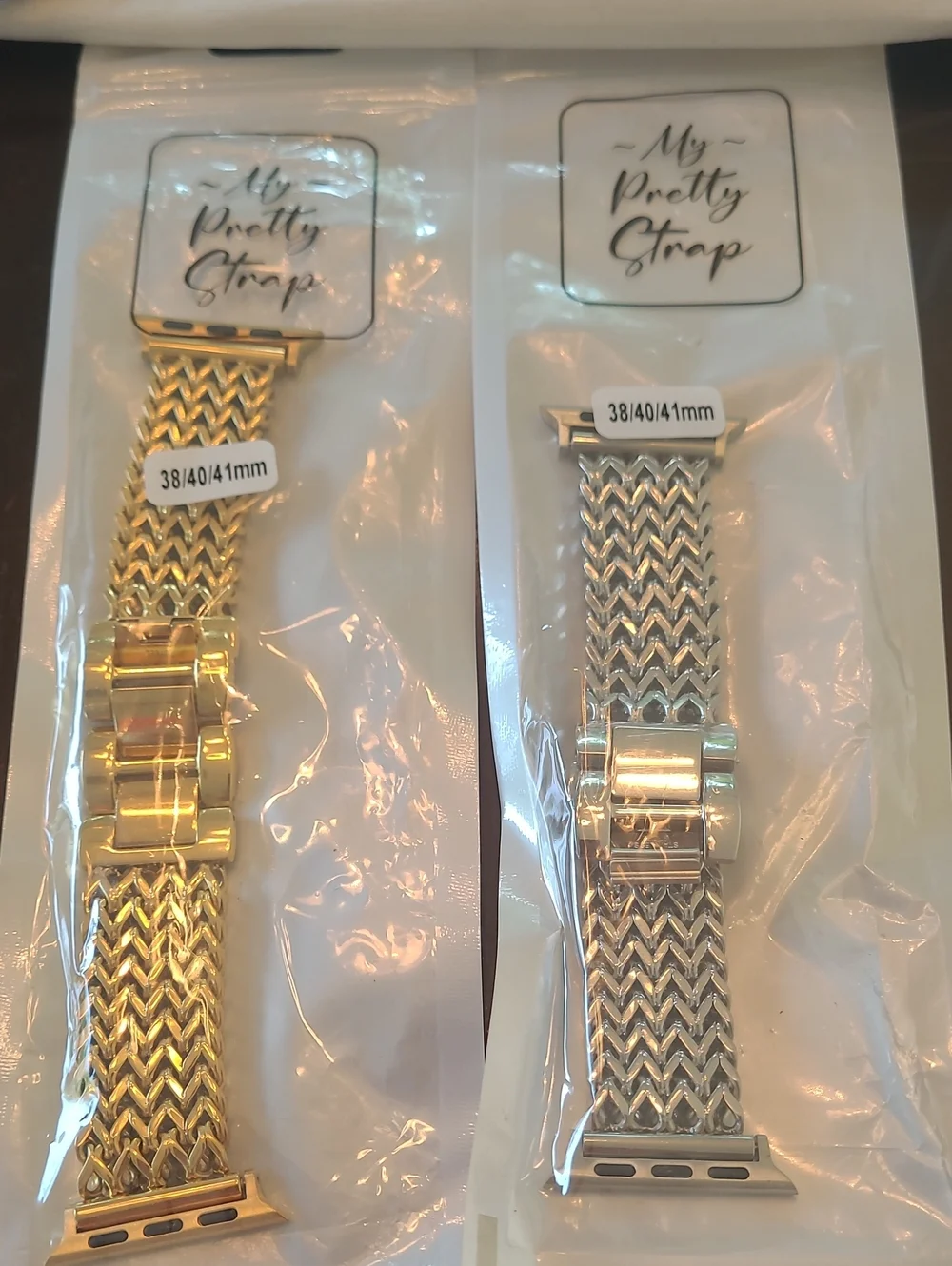 Women's Interchangeable Metal Mesh Watch Band – Gold & Silver
